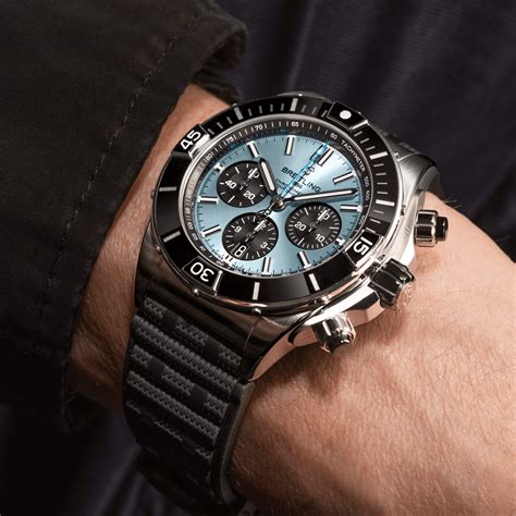 breitling super chronomat blue|breitling chronomat 44 blue face.